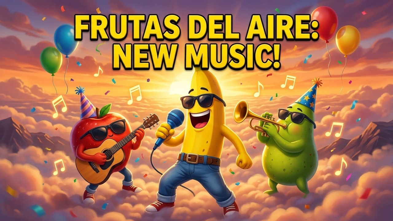 🍌Frutas del Aire | Música Infantil Animada para Bailar en las Nubes ☁️🎶