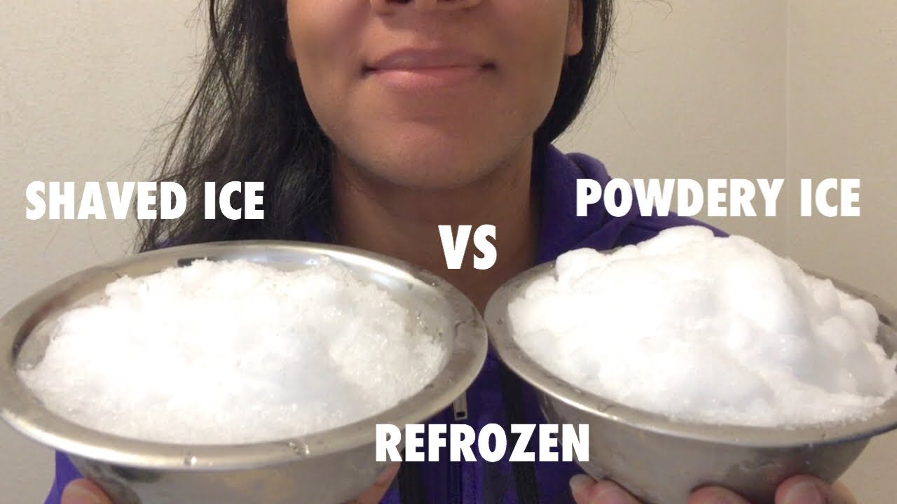 ASMR REFROZEN SHAVED ICE VS REFROZEN POWDERY ICE