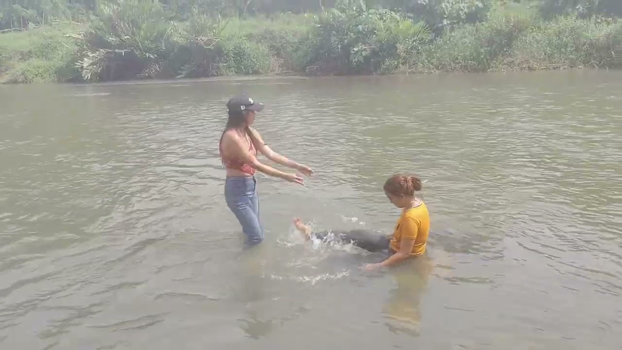 Swimming at the River with my cousin 