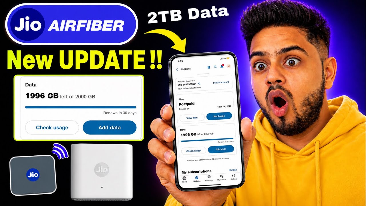 2TB data in Jio air fiber new UPDATE !!!