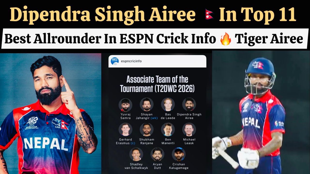 Dipendra Singh Airee Pick By ESPN Crick info As Best Allrounder , Nepal Popularity Among India 