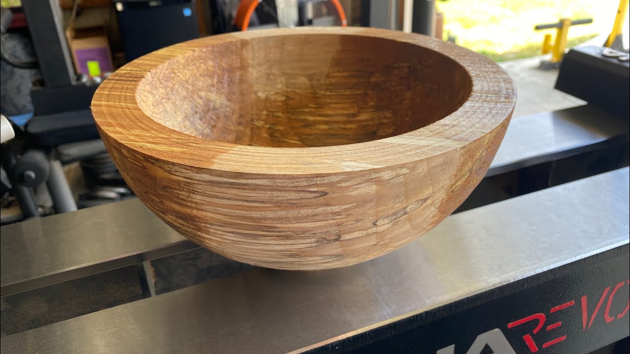 Rough turning a green, problematic Red Alder salad bowl blank