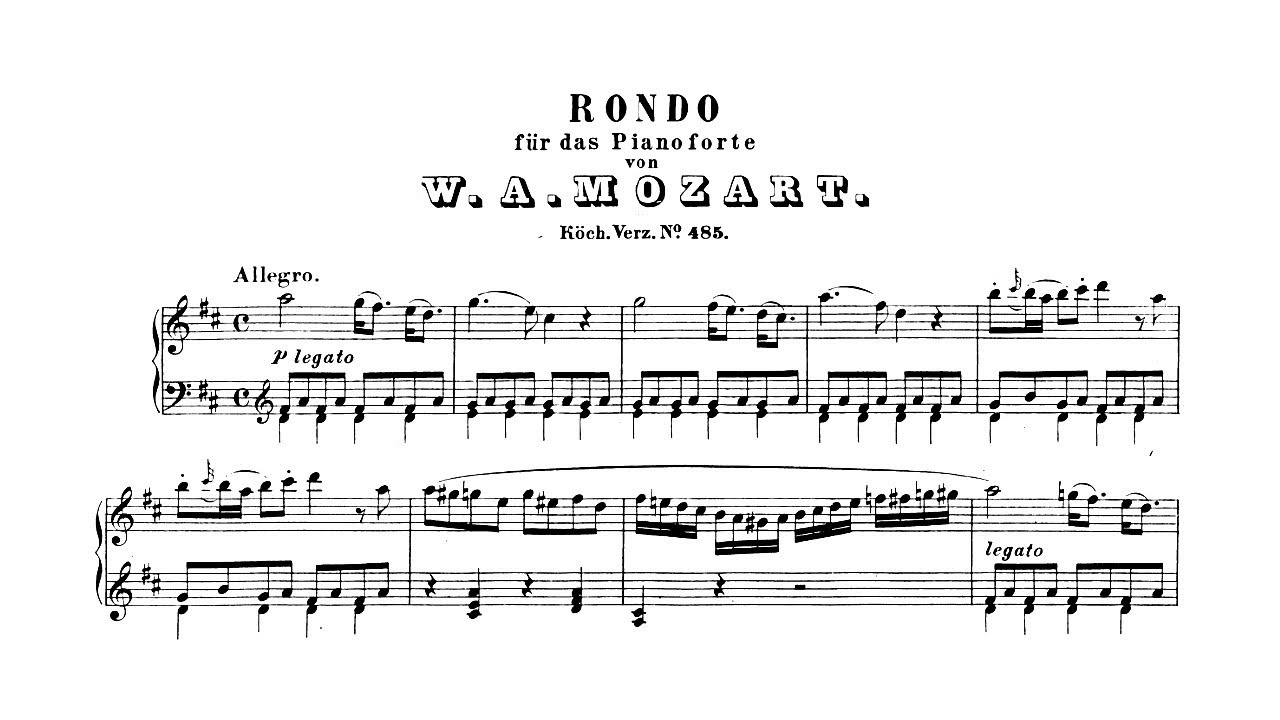 W. A. Mozart - Rondo in D major, K. 485