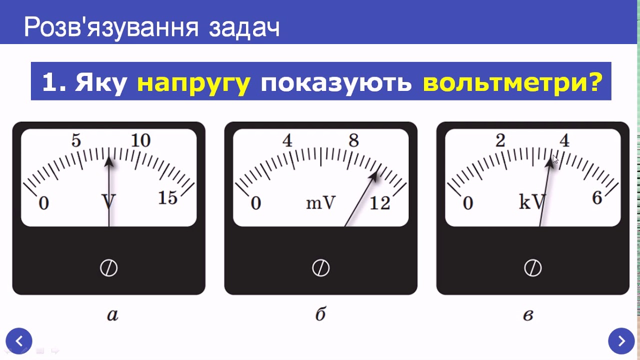 Електрична напруга. Одиниця напруги. Вольтметр