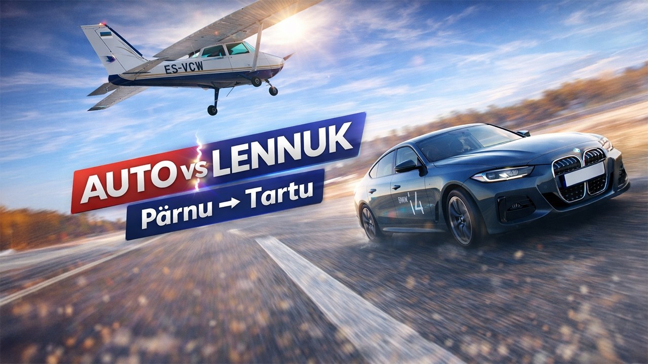BMW i4 vs Cessna – kumb jõuab Pärnust Tartusse kiiremini?