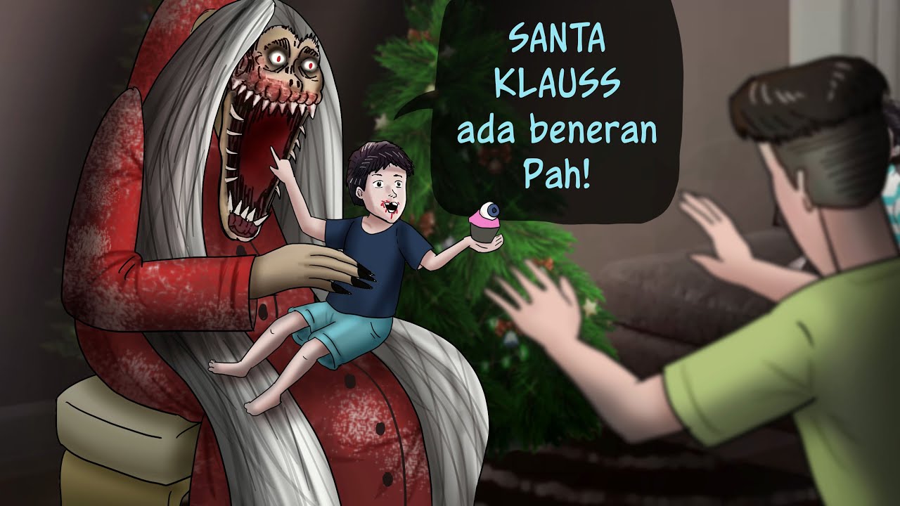ITU BUKAN SANTA! Misteri Sosok Seram Menjelang Natal #HORORMISTERI | Kartun Hantu, Animasi Horror