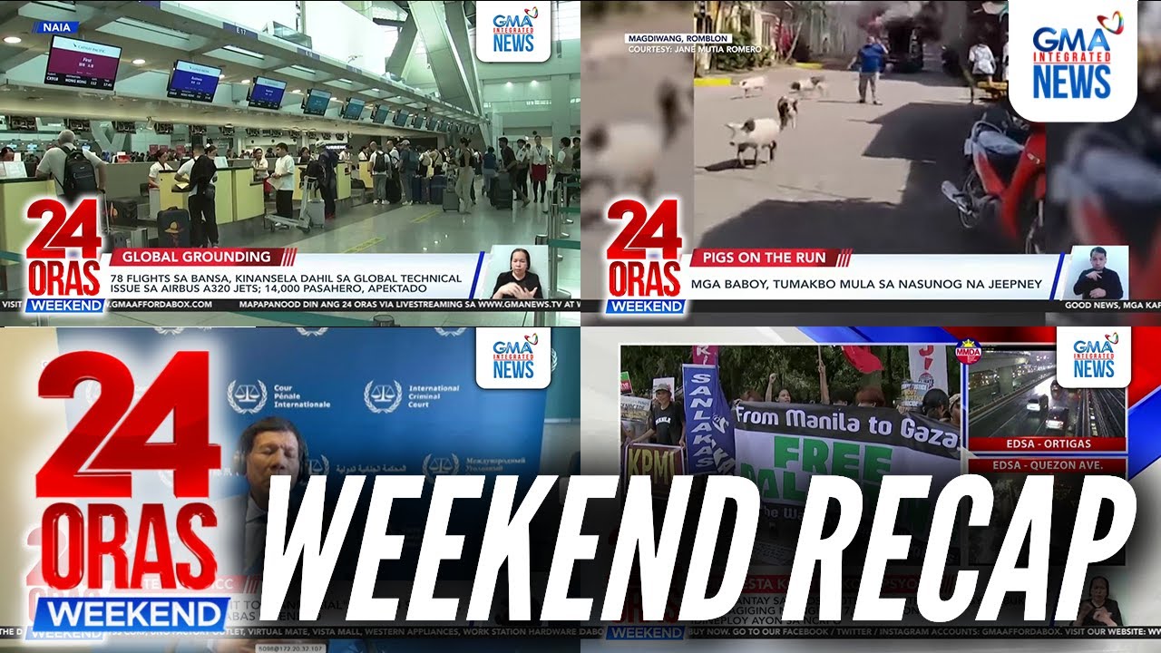 24 Oras Weekend: (Parts 1 & 2) Airbus global grounding | Gunrunning busted | Pigs on the run | atbp.