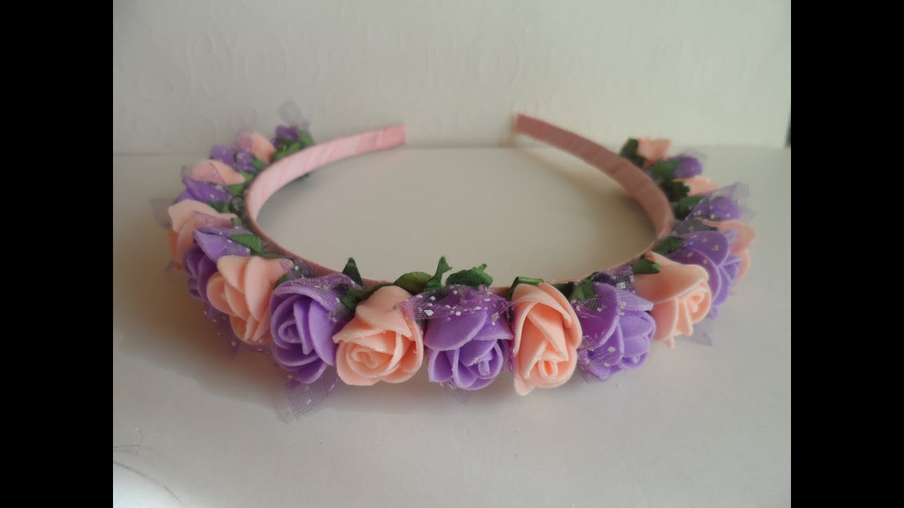 hand made : Ободок с Розами в виде Венка