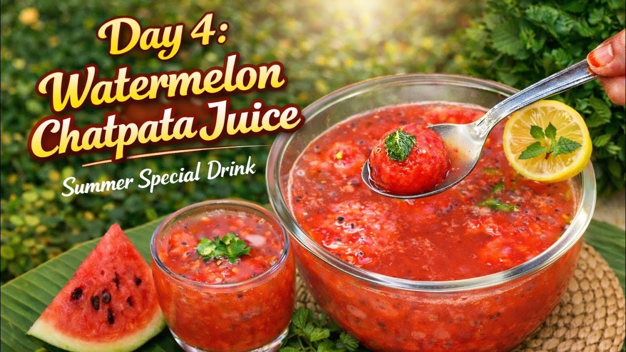 Day 4 | Summer Special😋👌Chatpata Watermelon Juice | 1 Minute Summer Special Drink 🍉” @nenumetejuni 