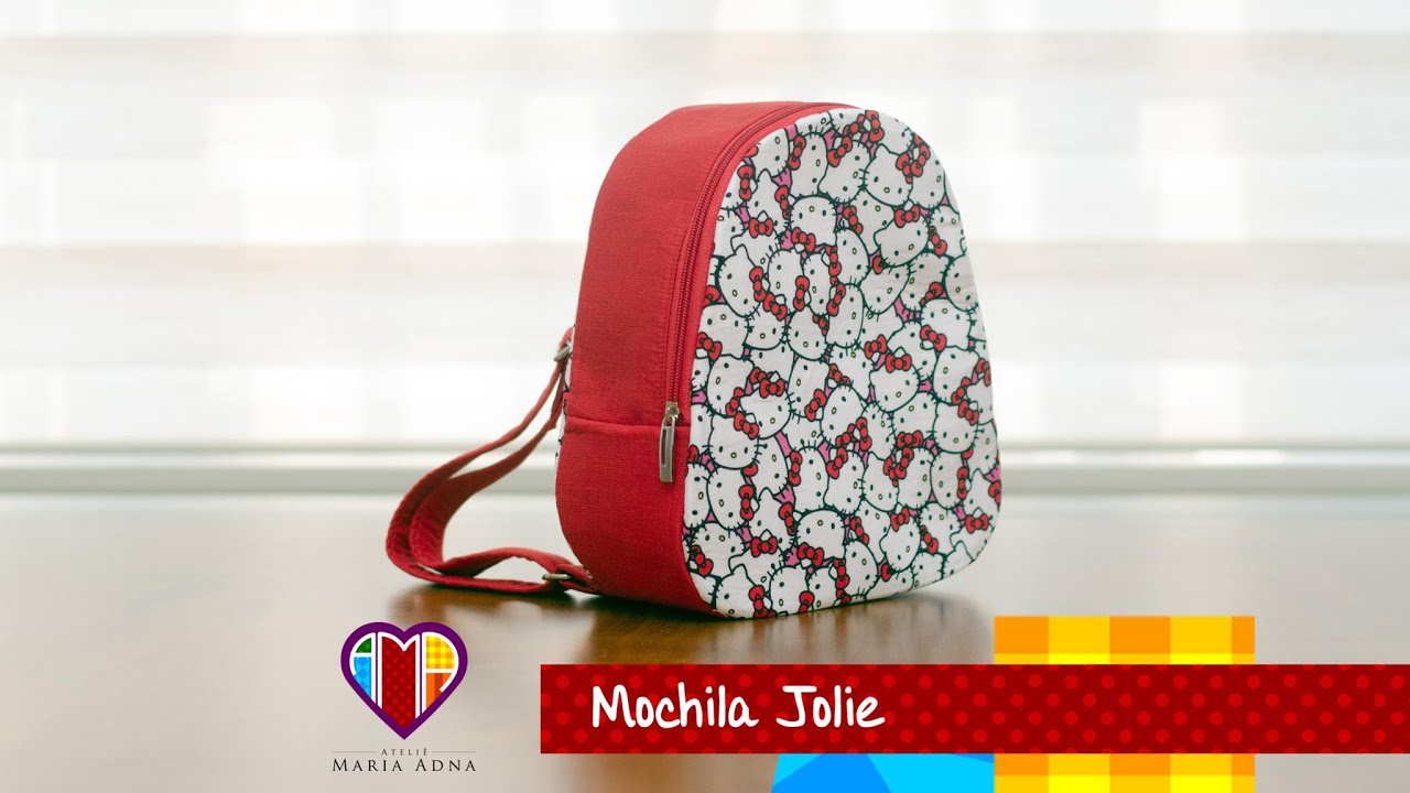 Mochila infantil de tecido Jolie. Fabric backpack for children. Make a fabric backpack for children