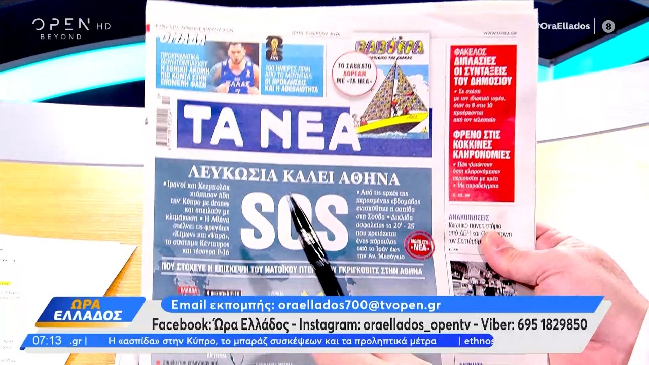 Εφημερίδες 03/03/2026: Τα πρωτοσέλιδα | Ethnos