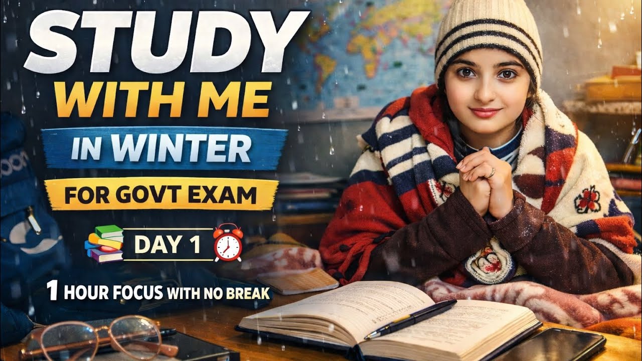 Study With Me | 1 Hour Morning Focus | Govt Exam Prep | Day 1| 5:30 AM | Monday 