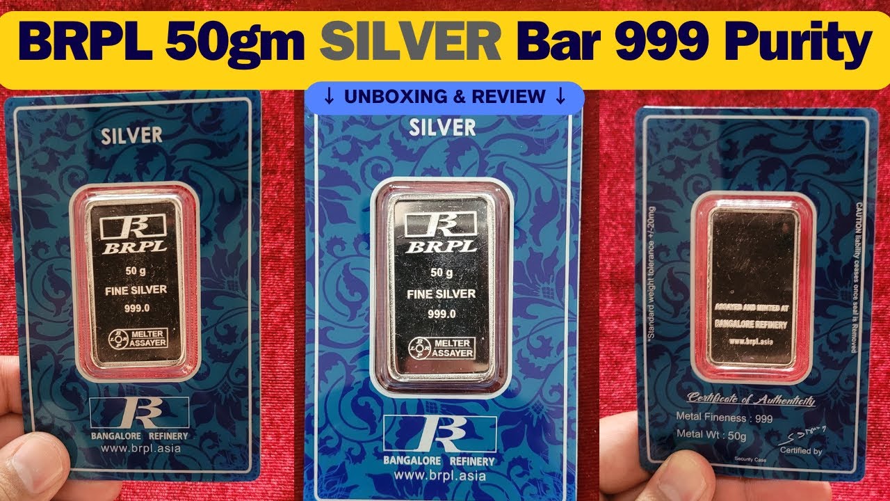 BRPL 50Gm Silver Bar 999 Purity | Unboxing & Review