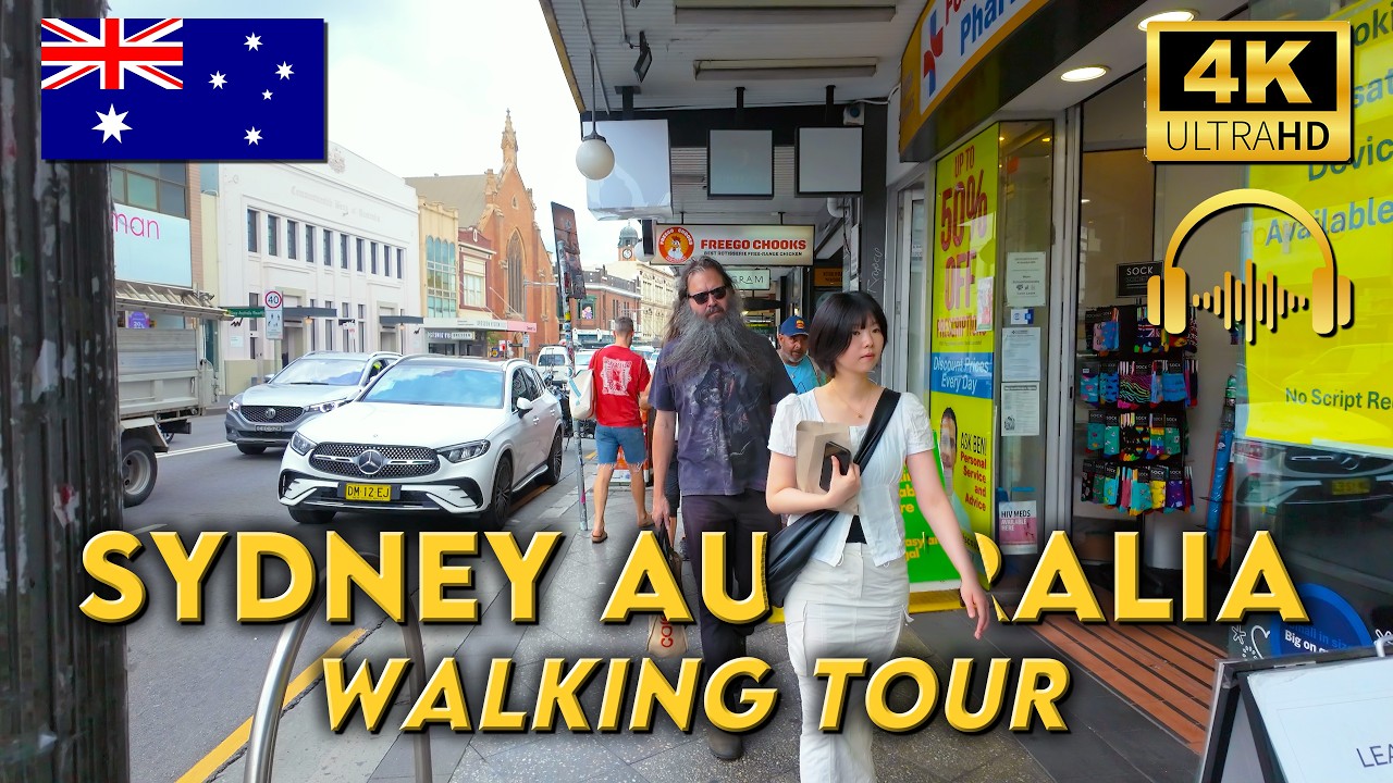 WALKING TOUR AROUND SYDNEY AUSTRALIA | Intriguing Inner West Megawalk | 4KUHD | Binaural Audio