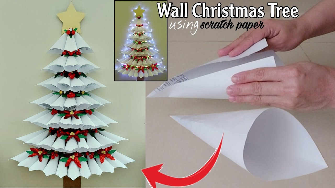 RECYCLED CHRISTMAS TREE | WALL DECORATION IDEA FOR CHRISTMAS #diy #craft #walldecor