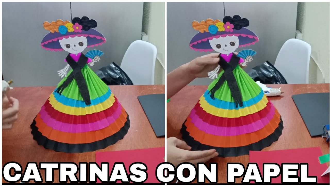 CÓMO VESTIR UNA CATRINA PARA EL DÍA DE MUERTOS, CATRINA DE PAPEL FÁCIL Y RÁPIDO