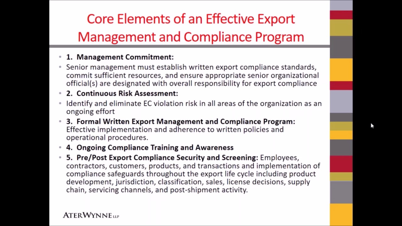 7 Managing an Export Controls Compliance Program