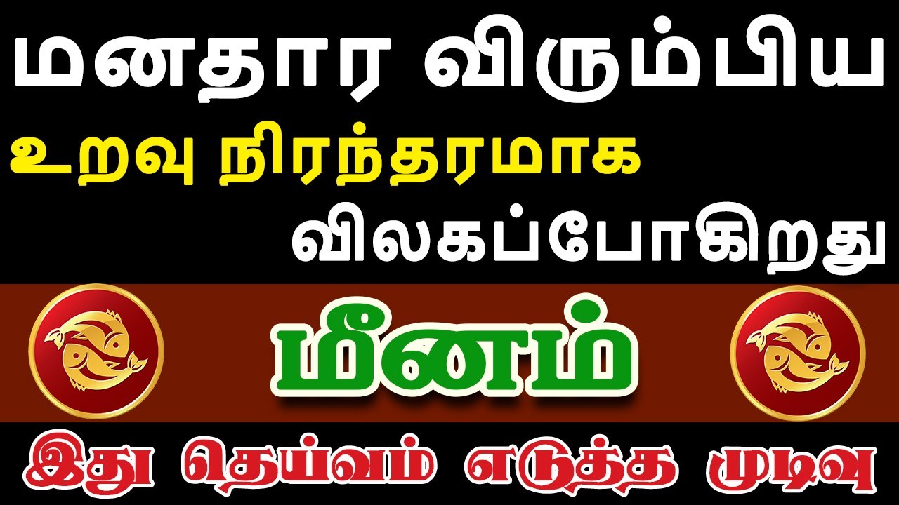 மனசுக்கு பிடித்தவர்களை கண்ணும் கருத்துமாக பார்த்துக்கோங்க | Meenam Rasi | மீனம் ராசி