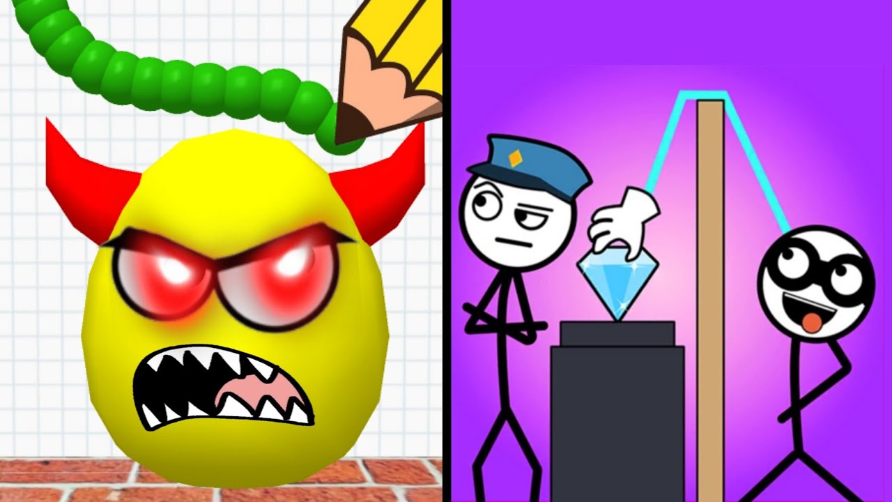 Draw to Smash Vs Thief Puzzle 🫨🐣👮‍♀️🥷 Max All Levels Android iOS Gameplay Ep 300