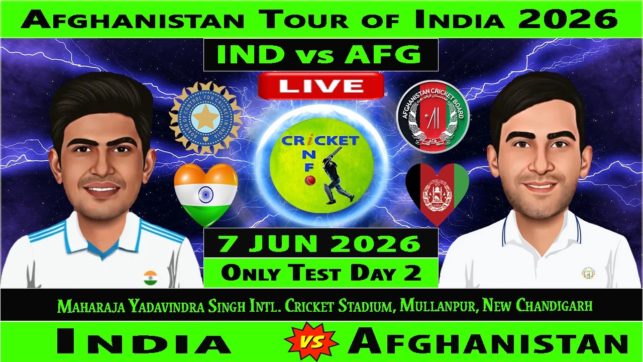 India vs Afghanistan | IND vs AFG | Day 2 of Only Test Afghanistan vs India 2026 | AFG vs IND Live
