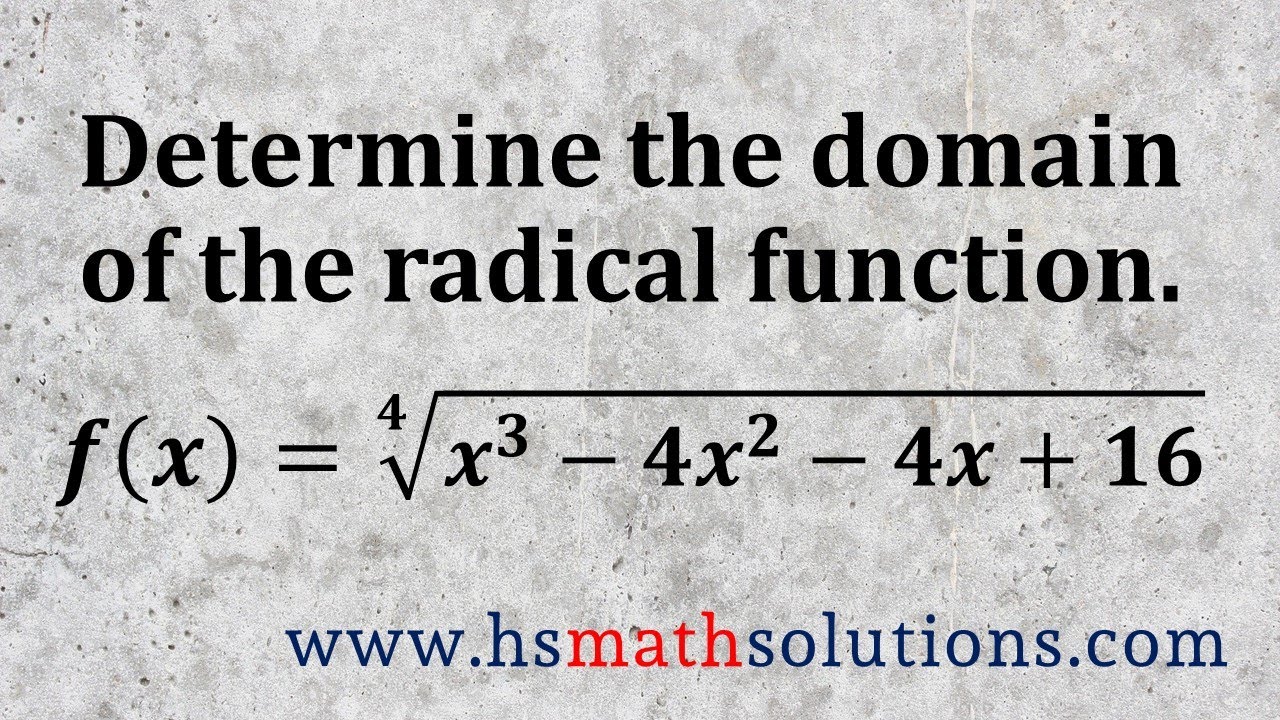 Finding the Domain of a Radical Function - Fourth Root (Example)