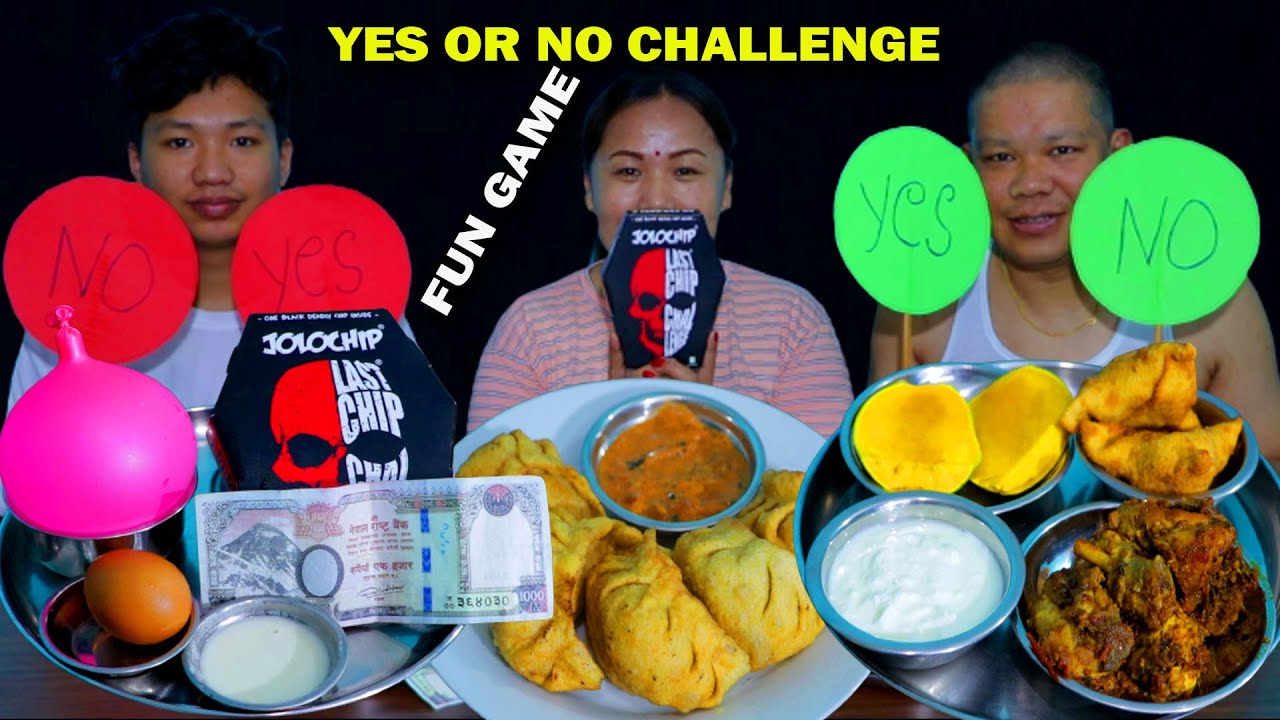 YES OR NO CHALLENGE 🤓 EATING CHALLENGE 😜 FUNNY GAME WITH FAMILY @tham_thapa