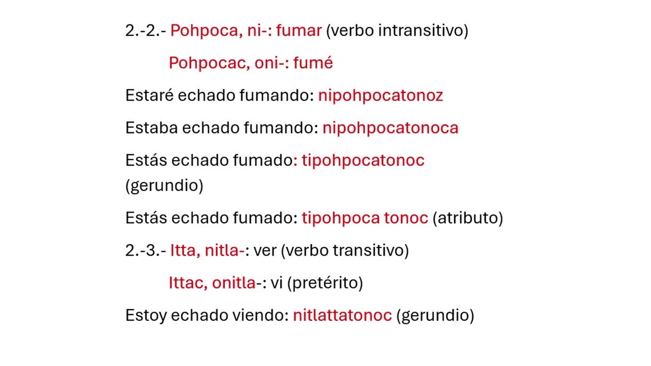 Consejos para componer verbos en náhuatl clásico