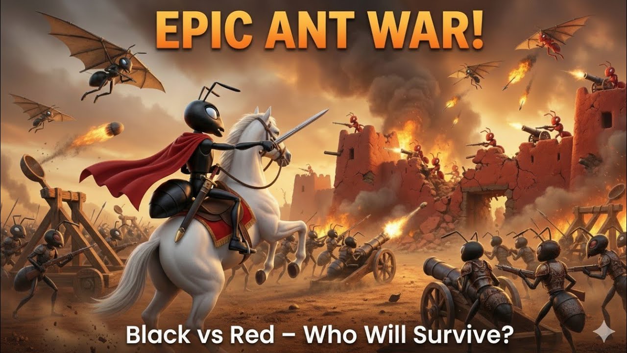 EPIC ANT WAR 3D 🐜 | Black vs Red Ants – Cinematic Battle Animation