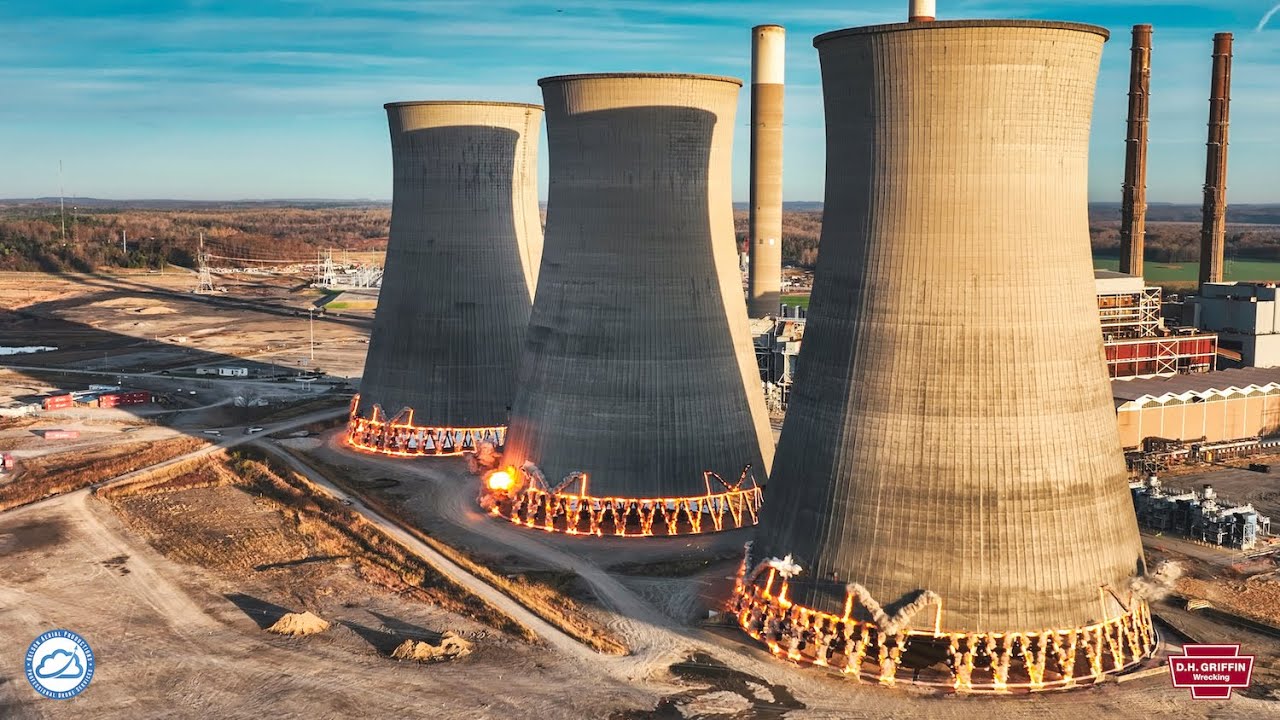 Cooling Towers Demolition - Paradise KY - DH Griffin Wrecking