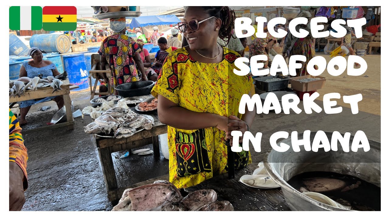 WHERE TO GET VARIETY OF SEAFOOD IN ACCRA|| 🇳🇬IAN VISITS THE BIGGEST FISHING HABOUR IN 🇬🇭