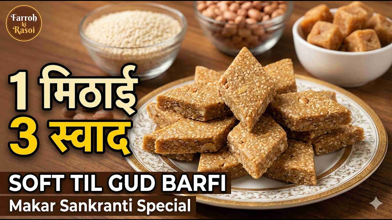 मुंह में घुल जाने वाली तिल और मूंगफली की बर्फी | No Maawa, No Sugar | Winter Special Mithai