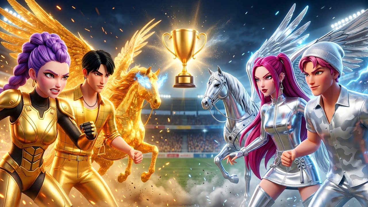 Golden Family VS Silver Family 🐎 RUMI Gets Horse Racing Championship 🏆 KPOP Demon Hunters Animation