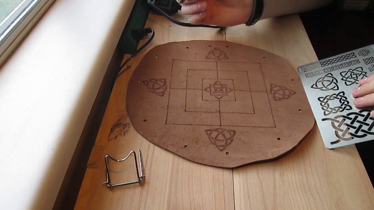 Making a Leather Nine Men's Morris Game Pouch.