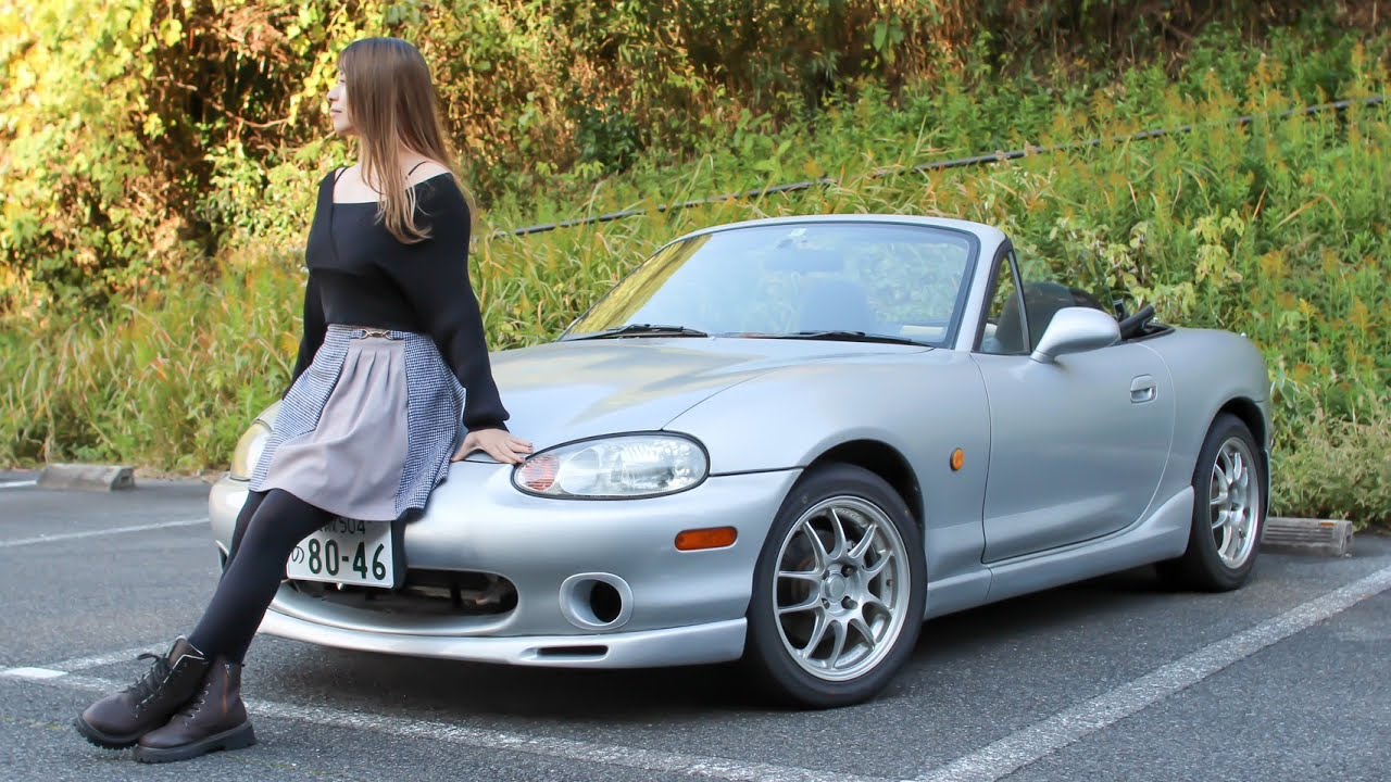 HONDA S2000を操るハーフ女子に10万円のNBロードスターを運転させてみた。