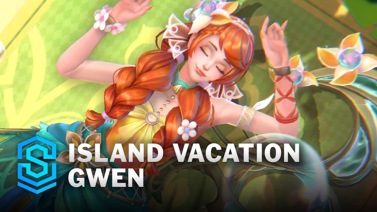 Island Vacation Gwen Wild Rift Skin Spotlight