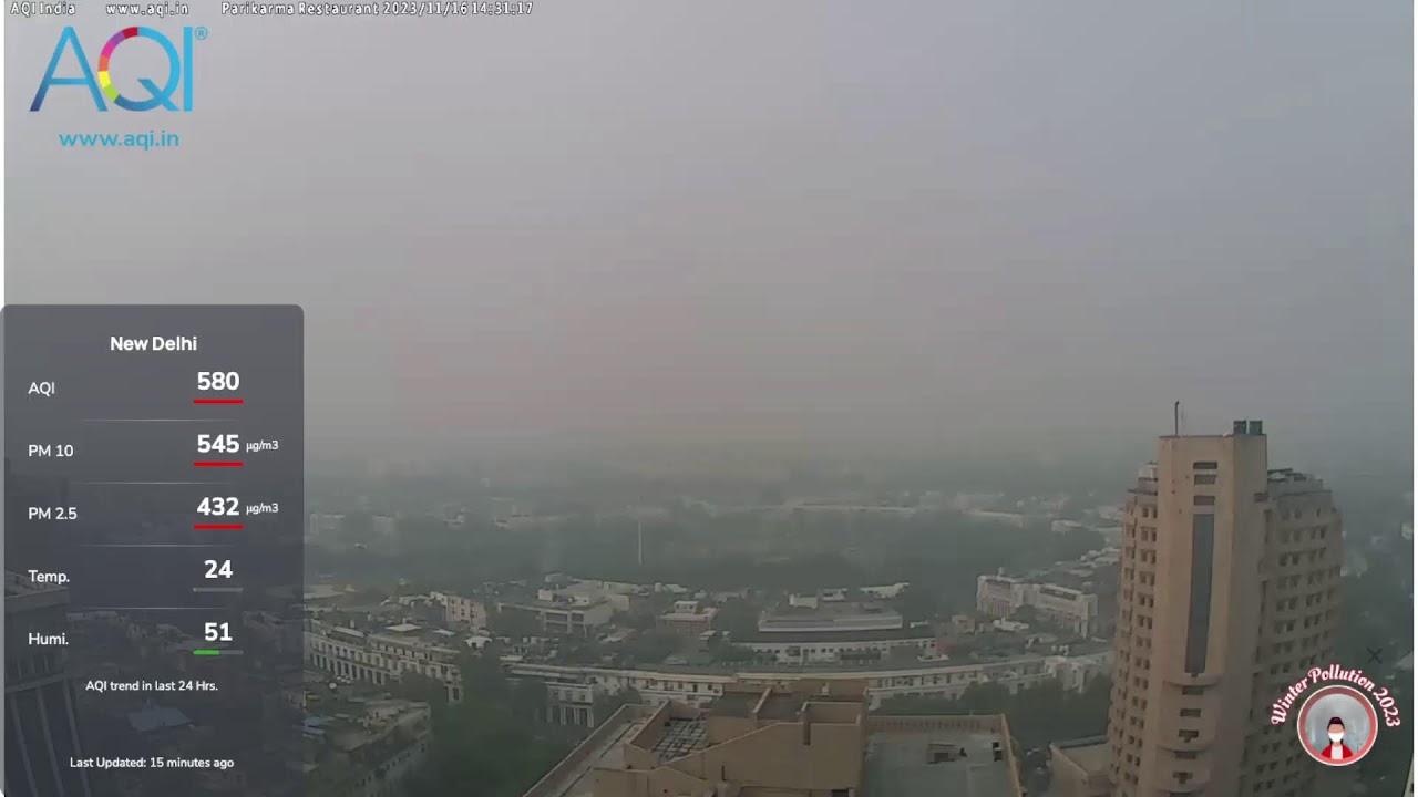#Live: Delhi Air Pollution - AQI, PM2.5, PM10, Temperature and Humidity level