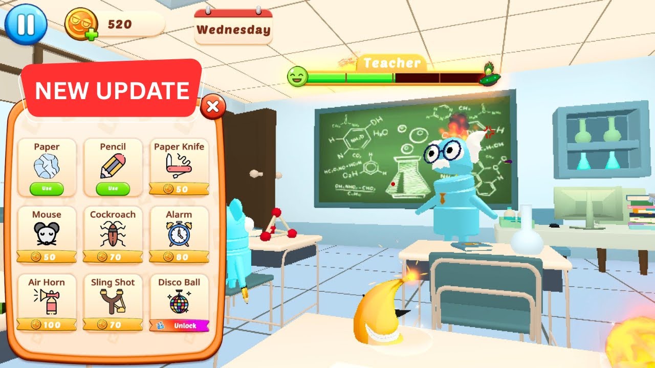 Bad Student: School Prank Gameplay | Chemistry | Wednesday | NEW UPDATE