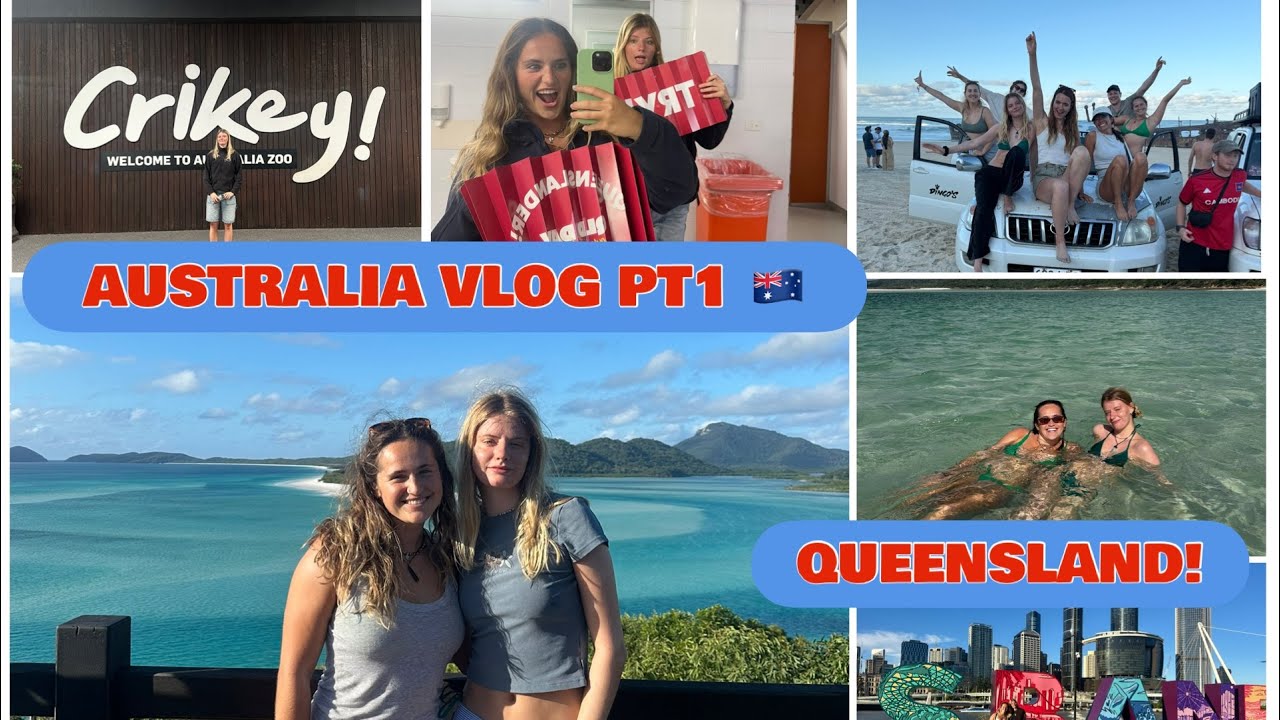 AUSTRALIA VLOG PART 1: Queensland | Whitsunday Boat tour, Camping on K’Gari, Australia Zoo and more…