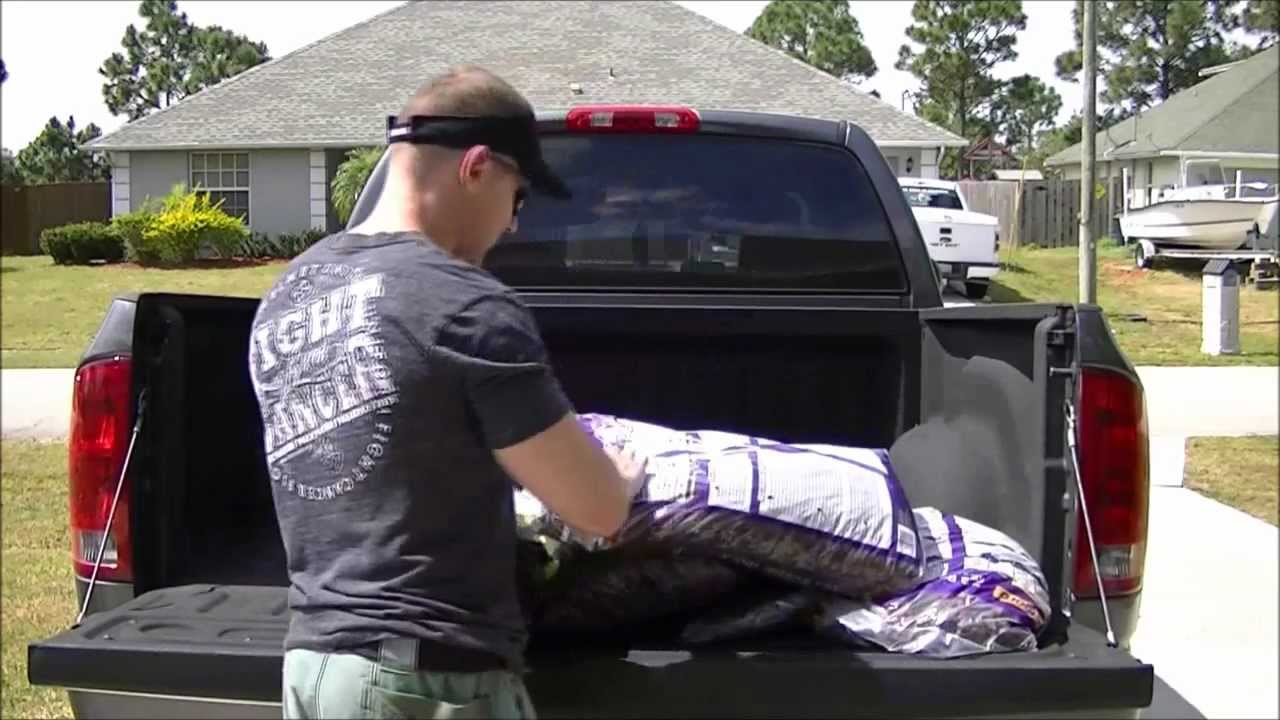 Homemade DIY sandbag workout (rubber mulch)