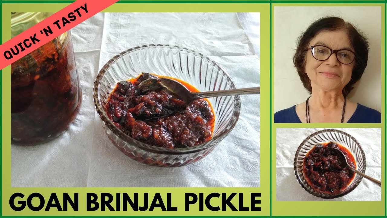Hot, sweet, Goan brinjal pickle /Easier way, no deep frying/ Homemade brinjal pickle/वांग्याचे लोणचे