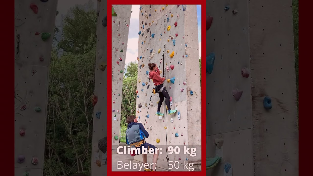 ZAED pro: brake assistant for climbers with a weight difference - performance demo #climbing #belay