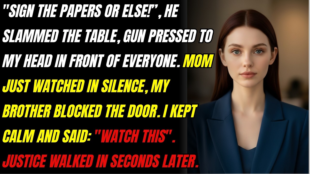 “Sign The Papers Or Else!”, He Slammed The Table, Gun Pressed To My Head In Front Of Everyone