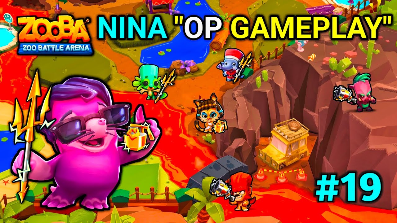 NINA OP GAMEPLAY 🐹😱 Dangerous Ground Smash Zooba Battle Royale #zooba #gaming 