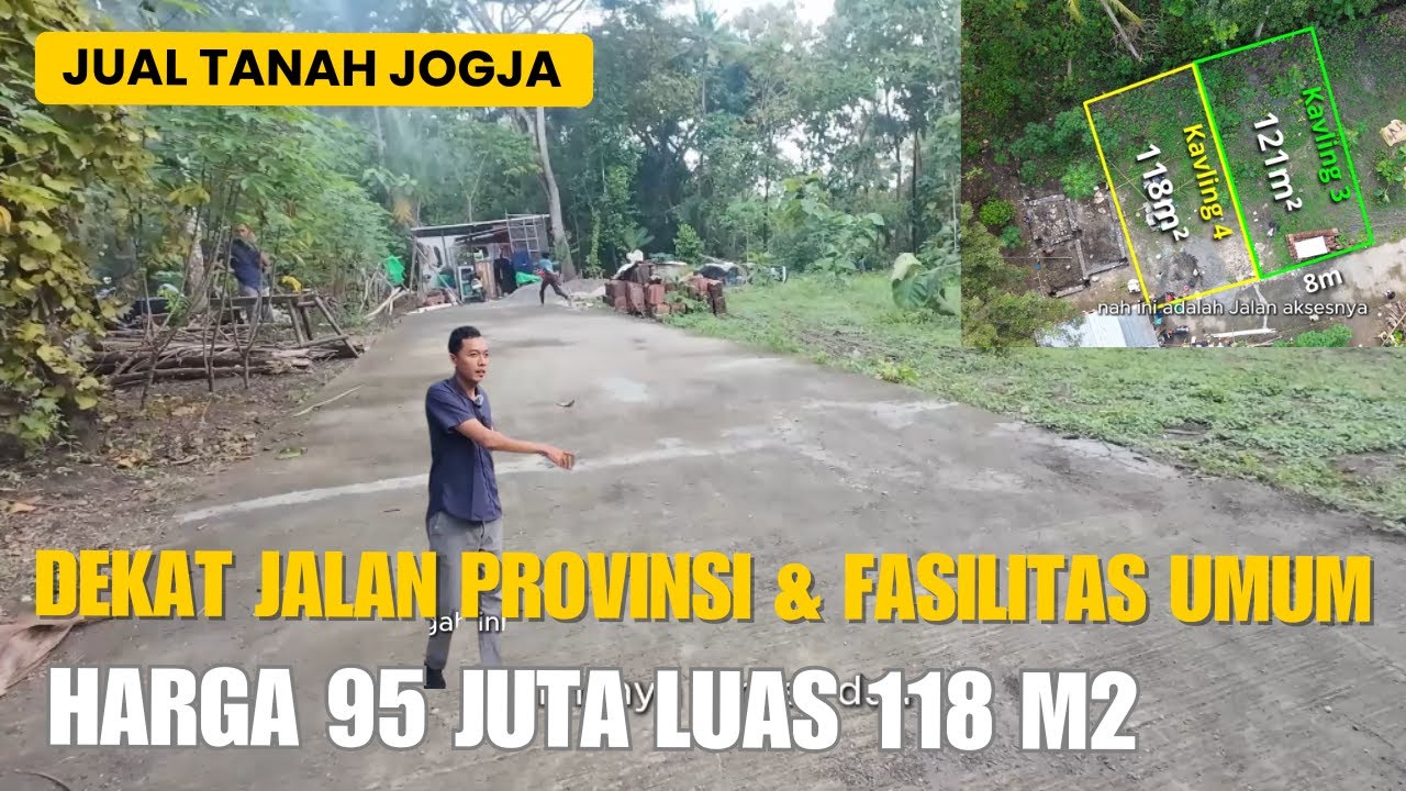 EPS 445 JUAL TANAH JOGJA 90 JUTAAN LUAS 121 M2 DEKAT JALAN PROVINSI 2 KILOMETER KE AREA SEKOLAH