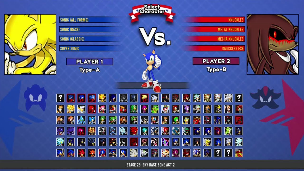4 Sonic Team VS 4 Knuckles Team I Sonic VS Knuckles I Sonic Team VS Knuckles ISonic Battle MUGEN HD