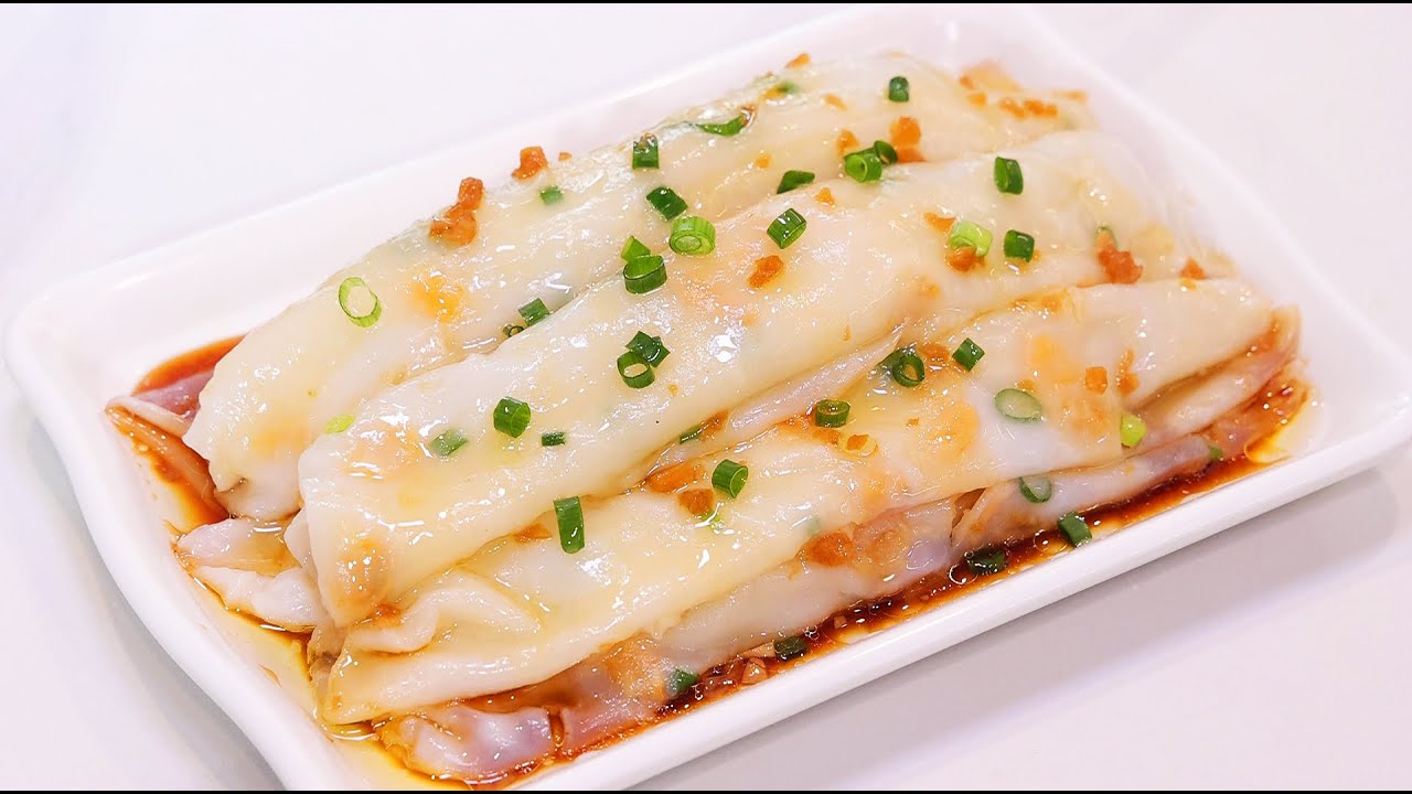 超详细的虾米肠粉做法，和早餐店一样的口感，爽滑劲道太好吃了