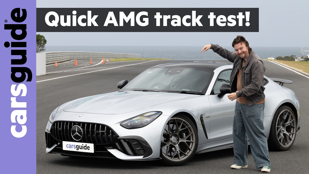Обзор Mercedes-AMG GT63 Pro 2026 в Австралии: конкурент Porsche 911 Turbo на трассе Филлип-Айленд.