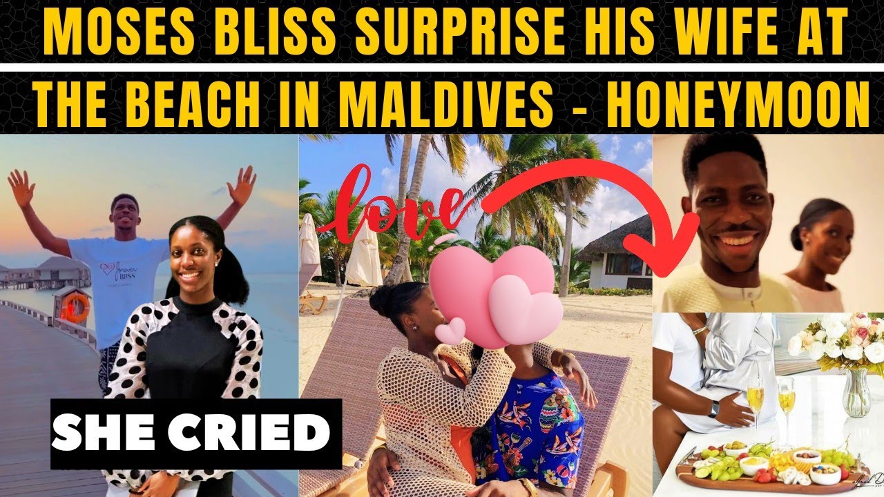 Moses Bliss Surprises His Wife Marie at The Beach ⛱️ in Maldives 🇲🇻 During Honeymoon - She Cried