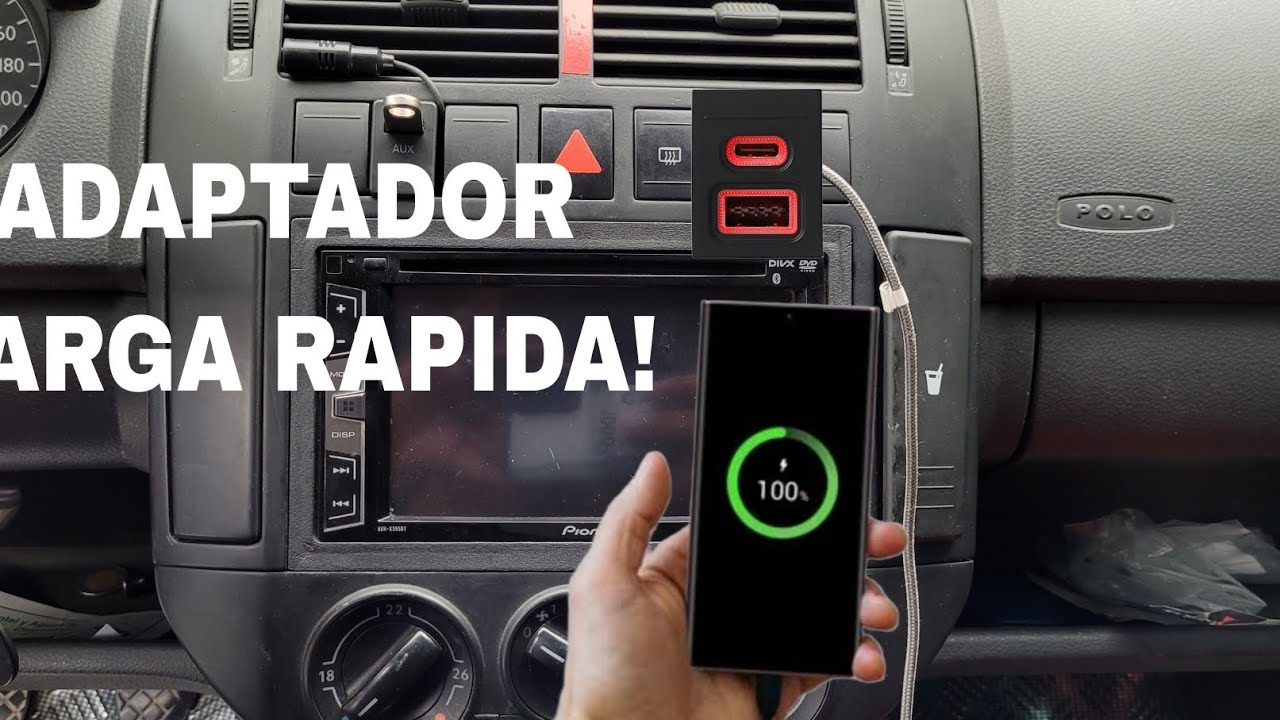 INSTALACION CARGADOR CARGA RÁPIDA// VW POLO 9N// ADAPTADOR CARGADOR POLO 9N