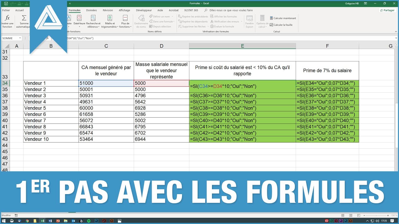 Tuto Excel : premiers pas avec les formules